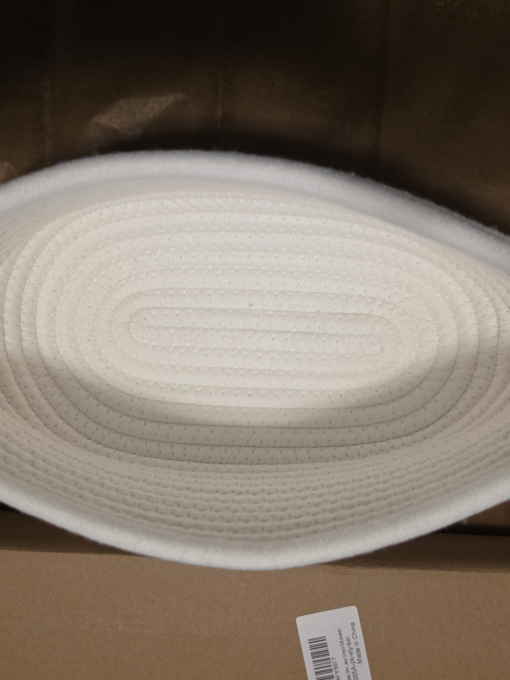 White Braided Rope Bucket With Small Handles
